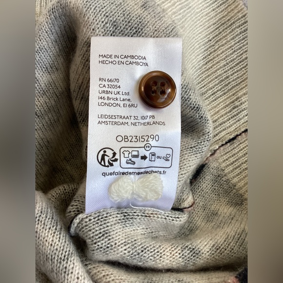 🐆Anthroplogie CASHMERE Puff-Sleeve Cardigan Sweater Maeve NEW Medium - Picture 15 of 15